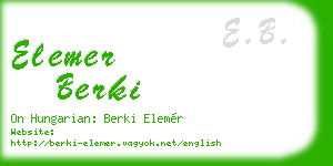 elemer berki business card